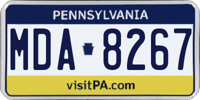 PA license plate MDA8267