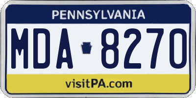 PA license plate MDA8270