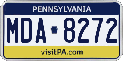 PA license plate MDA8272