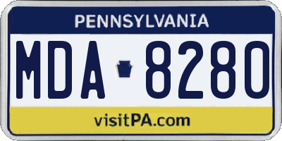 PA license plate MDA8280