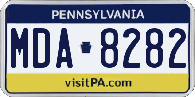 PA license plate MDA8282