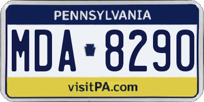 PA license plate MDA8290