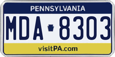 PA license plate MDA8303