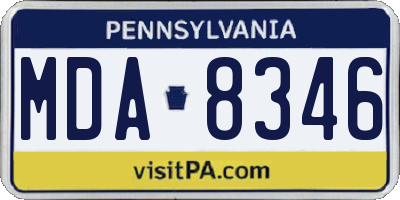 PA license plate MDA8346