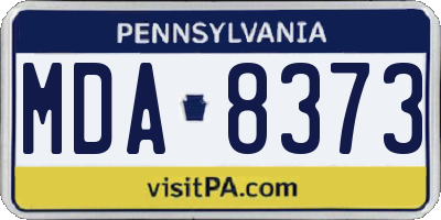 PA license plate MDA8373