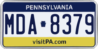 PA license plate MDA8379