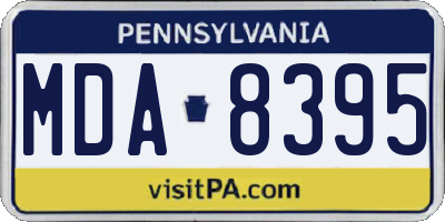 PA license plate MDA8395