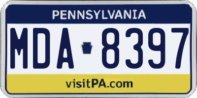 PA license plate MDA8397