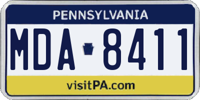 PA license plate MDA8411