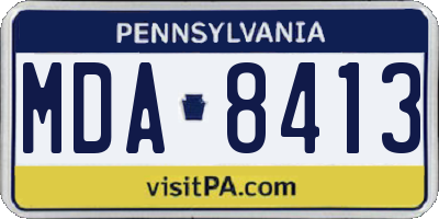 PA license plate MDA8413