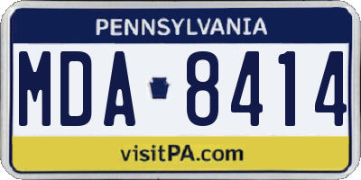 PA license plate MDA8414