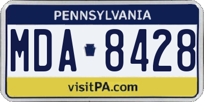 PA license plate MDA8428