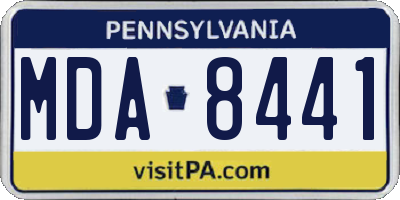 PA license plate MDA8441