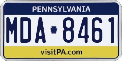 PA license plate MDA8461