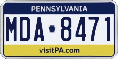 PA license plate MDA8471