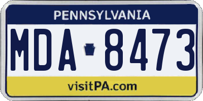 PA license plate MDA8473