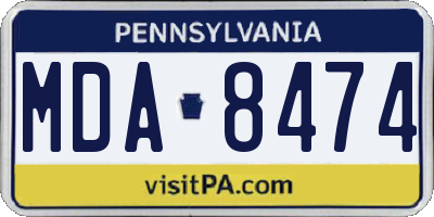 PA license plate MDA8474