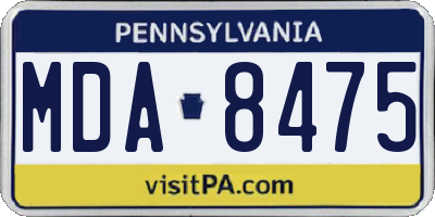 PA license plate MDA8475