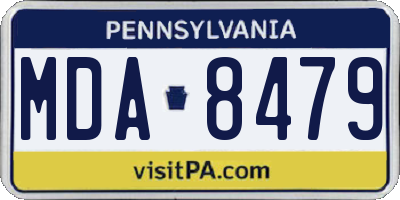 PA license plate MDA8479