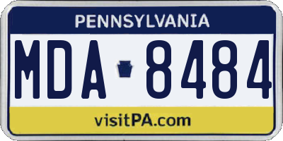 PA license plate MDA8484