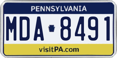 PA license plate MDA8491