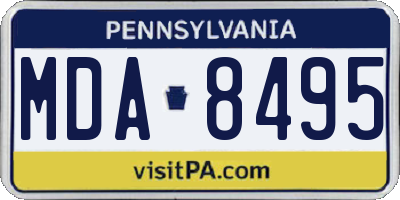 PA license plate MDA8495
