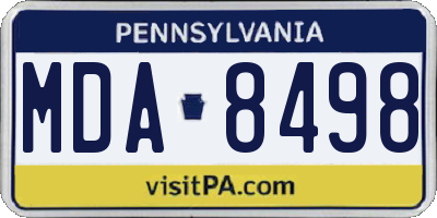PA license plate MDA8498