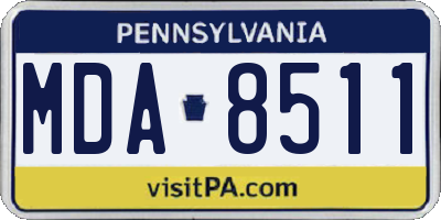 PA license plate MDA8511