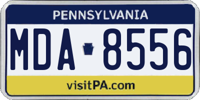 PA license plate MDA8556