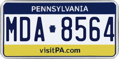 PA license plate MDA8564