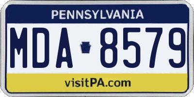 PA license plate MDA8579