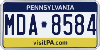 PA license plate MDA8584