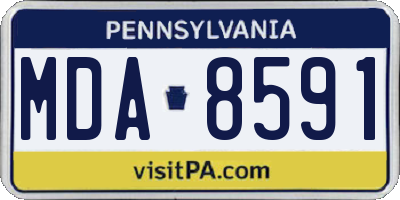 PA license plate MDA8591