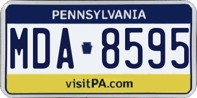 PA license plate MDA8595