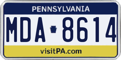 PA license plate MDA8614