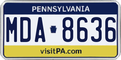 PA license plate MDA8636