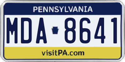 PA license plate MDA8641