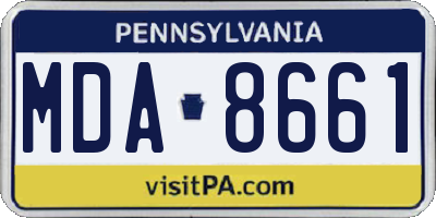 PA license plate MDA8661