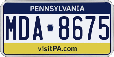 PA license plate MDA8675