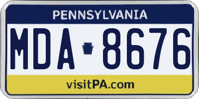 PA license plate MDA8676
