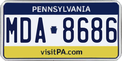 PA license plate MDA8686