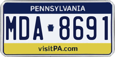 PA license plate MDA8691