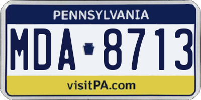 PA license plate MDA8713