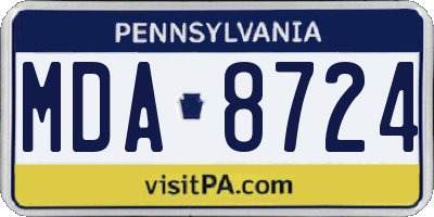 PA license plate MDA8724