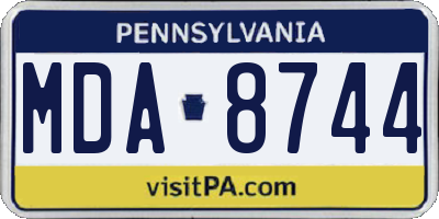 PA license plate MDA8744