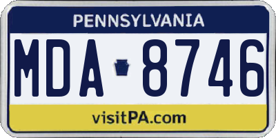 PA license plate MDA8746