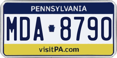 PA license plate MDA8790
