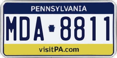 PA license plate MDA8811