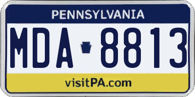 PA license plate MDA8813