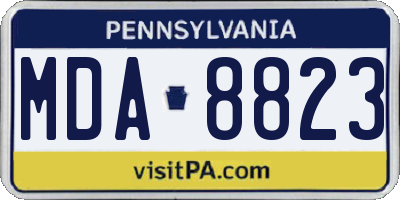 PA license plate MDA8823